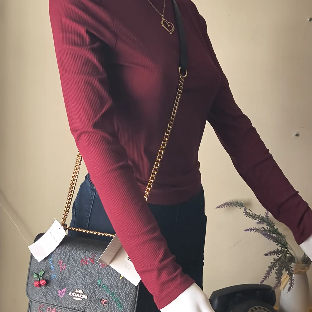 NWT COACH Klare Black Leather Crossbody Bag Embroidery Gold Hardware Medium Size - Picture 9 of 15